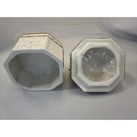 Fitz and Floyd Holiday Classics Hand Crafted Candy Jar With‎ Lid Beautiful 5" - Picture 8 of 8